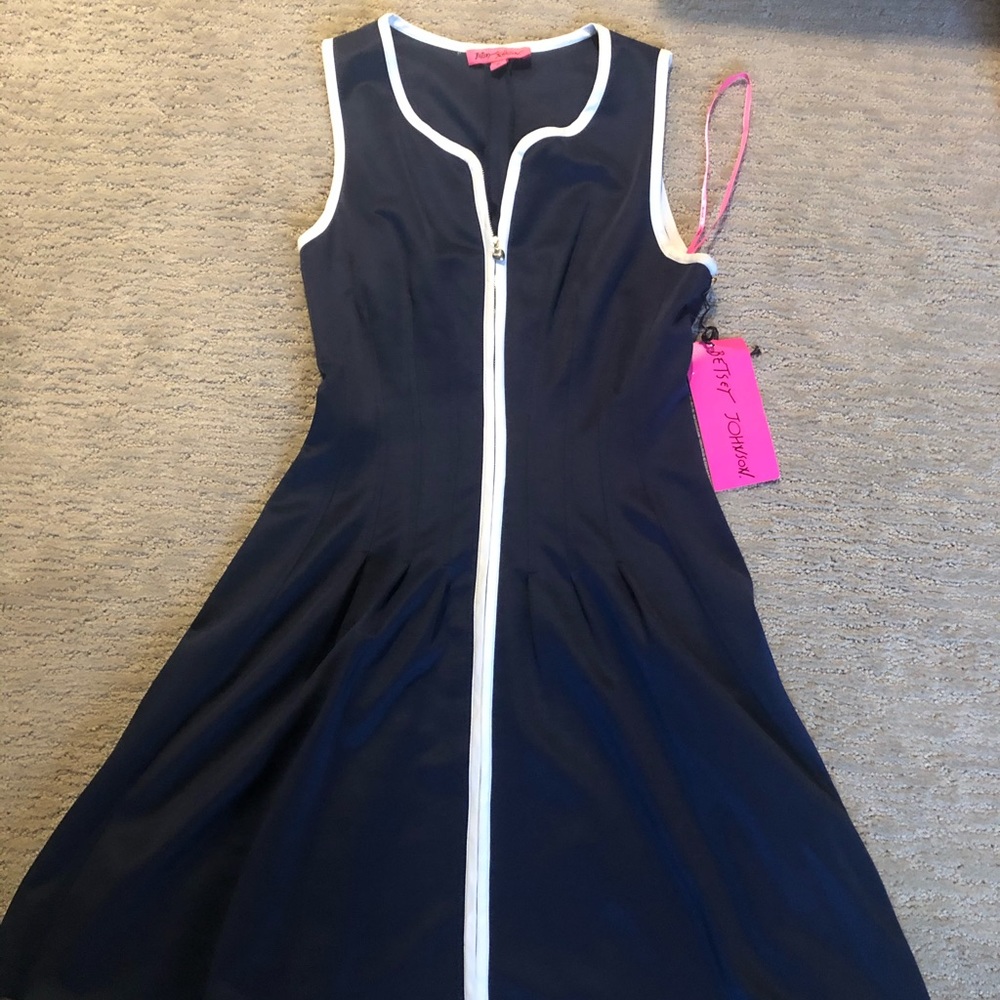 Navy blue and white Betsy Johnson Dress